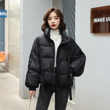 [米蘭精品] 真羽絨90%白鴨絨羽絨外套羽絨衣夾克-保暖短款立領寬鬆個性女外套74dd32