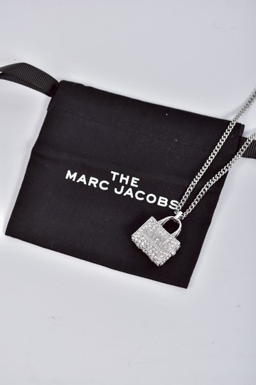 marc jacobs銀色包包造型鑲鑽項鍊