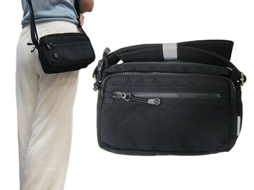 雪黛屋~SPYWALK 斜側包超小容量二主袋+外袋共五層大齒拉鍊SW9375