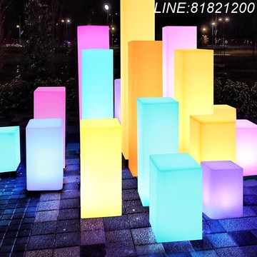 氛圍燈 露營燈 免運/開立發票 方柱落地燈走廊過道燈立式方形景觀燈酒店亮化設計露營裝飾氛圍燈 快速出貨