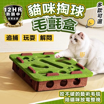 【寵物用品】貓咪掏球毛氈盒  貓咪玩具 寵物益智玩具 寵物玩具 逗貓玩具 貓玩具 貓咪毛氈玩具  貓咪自嗨玩具