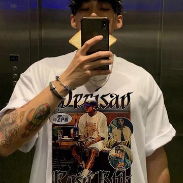 短袖 男 T恤 上衣 韓版休閒T恤 美式復古人物頭像休閒純棉短袖2026夏季男女ins寬鬆百搭情侶上衣 男生短袖 短袖T