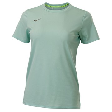 MIZUNO 美津濃 短袖上衣 女 路跑 綠 J2TAC20331