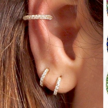 🔥現貨24H秒出🔥彩鑽小圈耳環 耳扣 耳環 圈圈耳環女生耳環 百搭耳環 韓系耳環 日常耳環 平價耳環 耳飾 送禮耳環