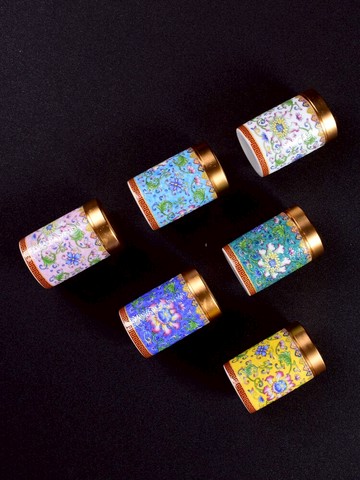 琺瑯密封中號茶葉罐彩繪陶瓷禮盒裝茶盒茶倉旅行儲物罐普洱罐茶罐