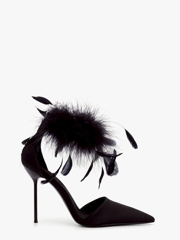 Lidia satin sandals with feather detail - PARIS TEXAS - gender_Woman