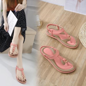 歐美2025夏季女涼鞋舒適透氣耐磨防滑牛筋平底車縫線女鞋36-43