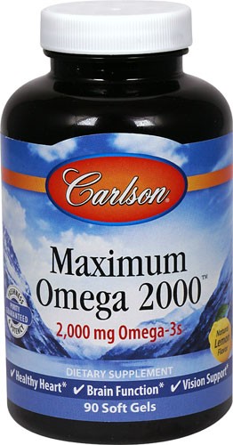 Carlson Maximum Omega 2000 Natural Lemon 90 Softgels