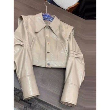 小香風短款皮衣外套女秋季新款小個子高級洋氣酷颯機車夾克上衣