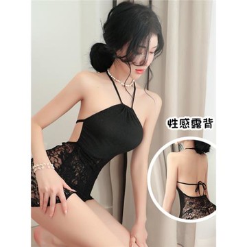 性感睡衣掛脖露背包臀短裙火辣蕾絲誘惑透視夜店制服純欲情調睡裙