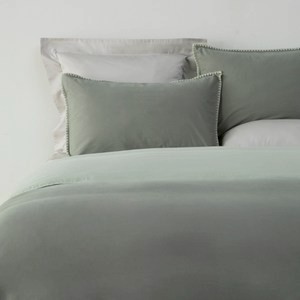 (組)艾禮思山形繡200織水洗棉床被四件組特大 綠