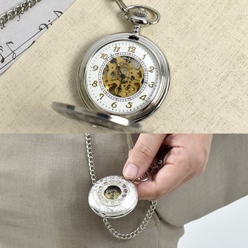 懷錶 復古鏤空自動機械懷錶扣夾【NE2103】