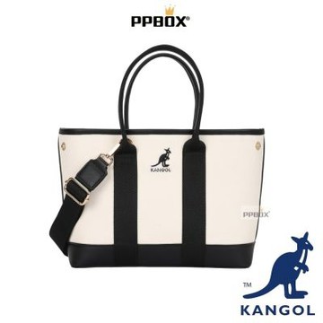 KANGOL 袋鼠 帆布托特包 附背帶 【66258704】 包包