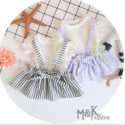 ペット服 ドッグウェア 春夏 ワンピース つなぎ 犬用服 ペット用品 ボーダー リボン付き 洋服 ペ 通販 Lineポイント最大get Lineショッピング