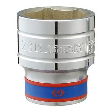 KING TONY 金統立 KT433507MR 1/2DR.公制六角標準套筒  28mm 鉻釩合金鋼  拋光  鍍鉻  1個