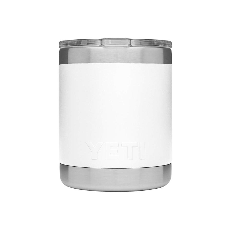 YETI Rambler 10オンス ローボール 蓋付き 真空断熱 ステンレス製、ホワイト