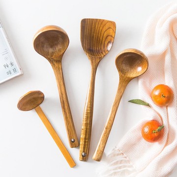 家用鍋剷木剷子木勺不粘鍋專用長柄炒菜剷子木剷耐高溫木製廚具