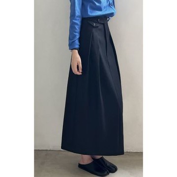 設計所在 知性小文藝 壓褶高腰直筒A字裙(M-L可選) 9780