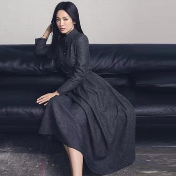 明星同款2025秋裝新款大擺連衣裙質感名媛氣質顯瘦大碼晚宴禮服裙