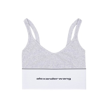 alexanderwang Logo裝飾羅紋針織彈力文胸