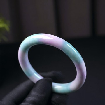 春帶彩翡翠圓骨鐲手鐲 | 17圍 | 天然緬甸玉翡翠A貨 | 送禮
