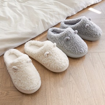 【帕斯特收納生活】歐風保暖防滑居家室內拖鞋 冬天必備包頭拖鞋 加厚小耳朵款(保暖拖鞋)