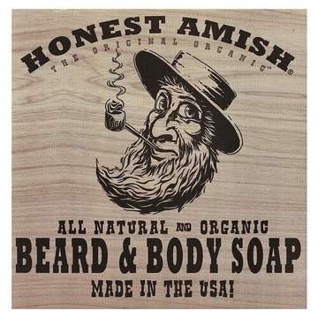 Honest Amish, 順滑鬍鬚和身體皂，1 塊