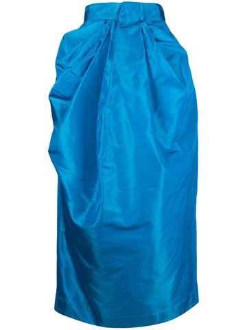 Christopher John Rogers - floor-length silk skirt - women - Silk - 2 - Blue
