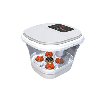 泡腳機全系列 【喜多多】電動泡腳桶 折疊足浴盆 足浴機 泡腳盆 家用泡腳桶（8組滾輪+氣泡 智能恆溫加熱 圓面板顯示）