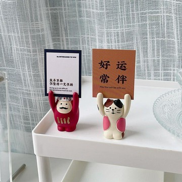 臺灣/✨趣味擺件 擺件舉手小豬ins網紅加油勵志樹脂擺件治癒便籤可愛桌面裝飾生日禮物