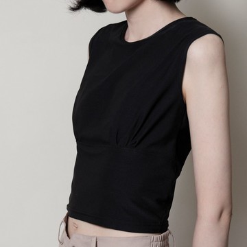 SHEER BACK VEST TOP 簍空後背網布拼接彈性上衣