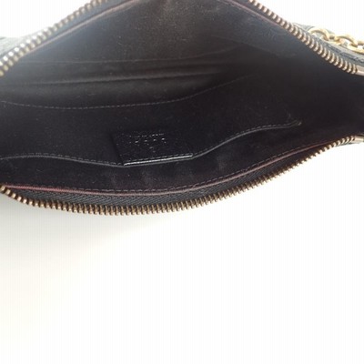 美品 グッチ キャンバス ポーチ GG柄 ファスナー ゴールド金具 ブラック ✨極美品✨】 グッチ GGキャンバス アクセサリーポーチ ブラック