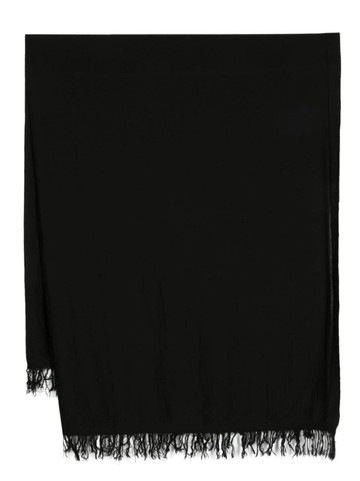 Rick Owens - fringed-edge knitted wool scarf - women - Virgin Wool - One Size - Black