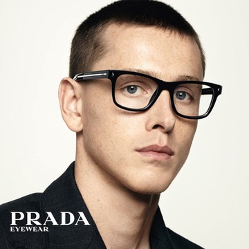 PRADA 方形膠框光學眼鏡/黑#VPRA13F 16K1O1-54mm