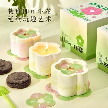 造型香氛蠟燭 ins花園香薰蠟燭禮盒 高級感小衆禮品 花香臥室家用擴香精油 持久留香擺件 大豆蠟燭無煙 天然香芬助眠蠟燭
