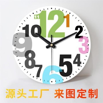 源頭廠家一件代發MDF掛鐘無框密度板靜音壁鐘 跨境裝飾時鐘表家用