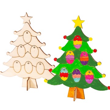 DIY彩繪聖誕樹 木質材料包 (16cm)  (26cm) 桌面裝飾創意手作 聖誕節 耶誕 聖誕【RXM0637】