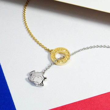 AhiruNoPekkle系列-可愛貝克鴨Y字形純銀手鍊