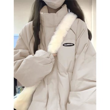 白色羽絨服女2025新款冬季外套韓系短款棉服小個子學生棉襖面包服