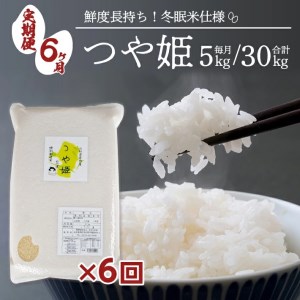 SF0112　令和5年産 特別栽培米 つや姫5kg×6回(計30kg)〈太ももの会〉 FU
