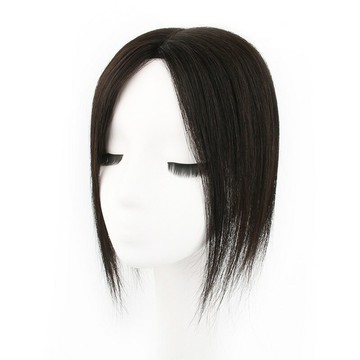 【巴黎精品】真髮髮片-全手織隨意分縫13*14cm女假髮2色a1fn58