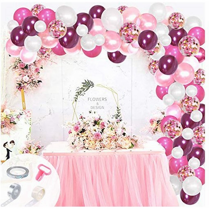 祝い風船 バルーンアーチ 100個 紙吹雪風船付き 女の子誕生日 パーティー 結婚記念日 おしゃれ飾り付けセット 12インチピンクバルーン 開店式 バ 通販 Lineポイント最大0 5 Get Lineショッピング