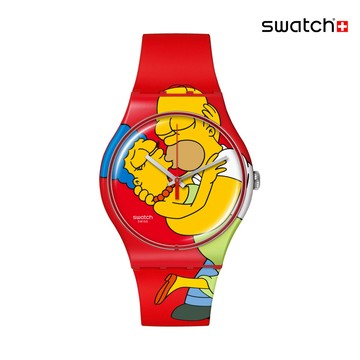 Swatch SWEET EMBRACE 情人節特別款/辛普森家庭/瑞士製造 SO29Z120(41mm)【官方旗艦店】