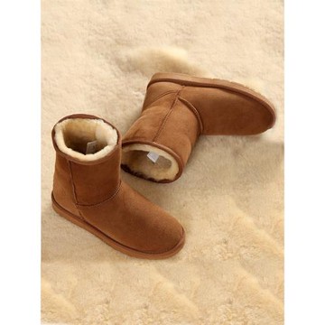 東北中筒雪地靴男皮毛一體冬季真皮羊毛靴子加絨加厚保暖防滑男靴