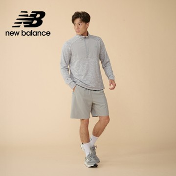 【New Balance】快乾吸排刷毛長袖上衣_男性_灰色_MT43204AG