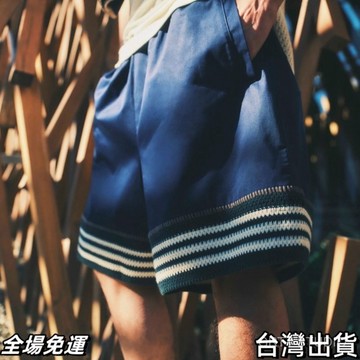 獨傢開髮 陳冠希聯名款 梭織拚接毛織設計短褲休閒褲男女同款百搭 台灣出貨
