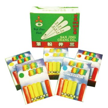 【三井牌】粉筆 彩色 / 五彩 50支X48盒 /10支精裝 共2400支/ X 3箱 /組(共7200支)
