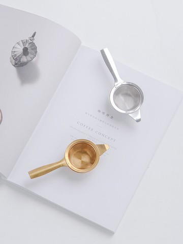 英式復古304加厚不銹鋼金色茶漏茶濾網 下午茶紅茶泡茶器配小深托