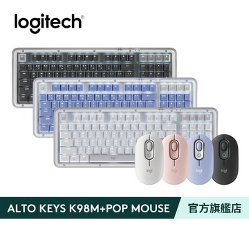 Logitech 羅技 K98M 無線機械鍵盤+ Logitech 羅技 POP MOUSE 無線藍牙滑鼠