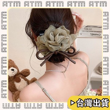 🔥臺灣出貨🔥可開發票✅輕飾時光法式網紗花朵蝴蝶結大腸髮圈頭繩女溫柔優雅扎丸子頭髮繩馬尾頭飾